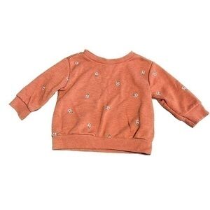 Old Navy Flower Burnt Orange Sweater 3-6 months perfect for fall 🍁